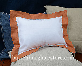 Hemstitch Standard Pillow Sham 21"x26" with Burnt Orange trims